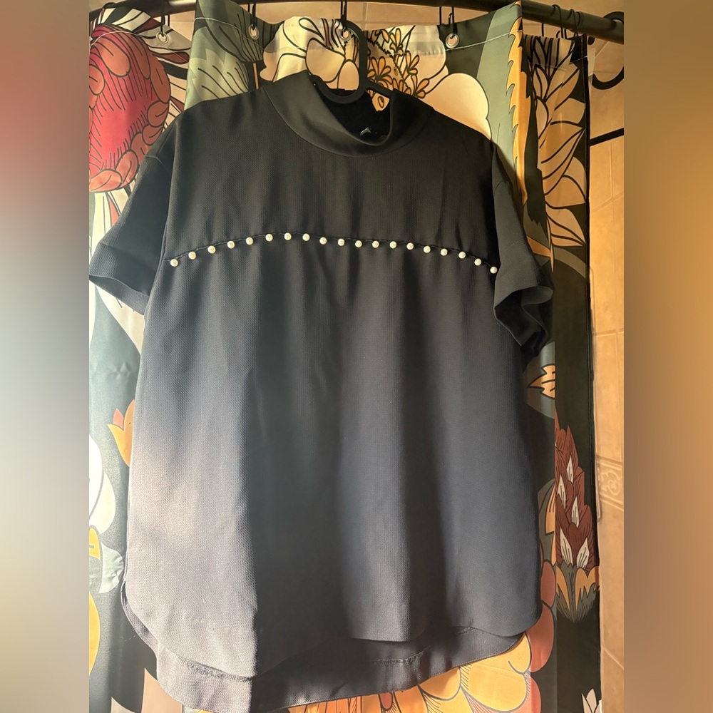 Zara Trafaluc Pearl Detail Top Women's Size S